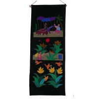 Bolivian Arpillera Piecework Story Cloth Appliqué 3-Pocket Organizer Fair Trade   263313736645